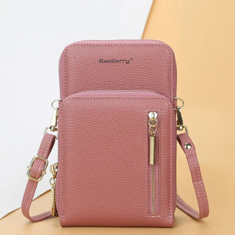 New Women's Handbags PU Leather Zipper Shoulder Bags Large Capacity Messenger Bags Casual Crossbody Bags for Women Phone Purse - Zenflow Active