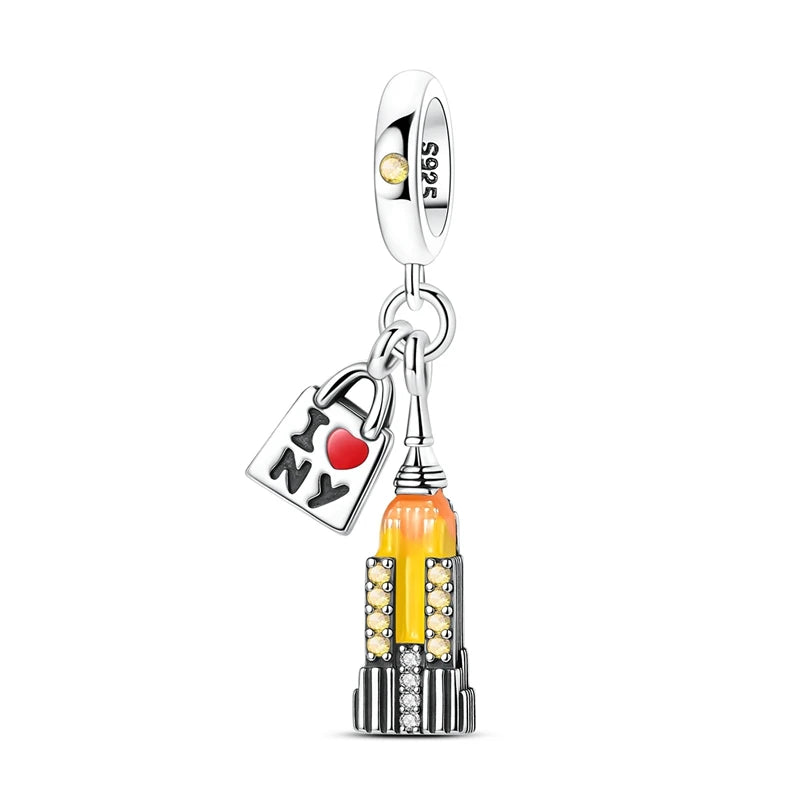 Fit Original Bracelet Charms DIY 925 Silver Tokyo Paris Rome Vienna Constructions Charm Beads Spring Festival Jewelry Gift - Zenflow Active
