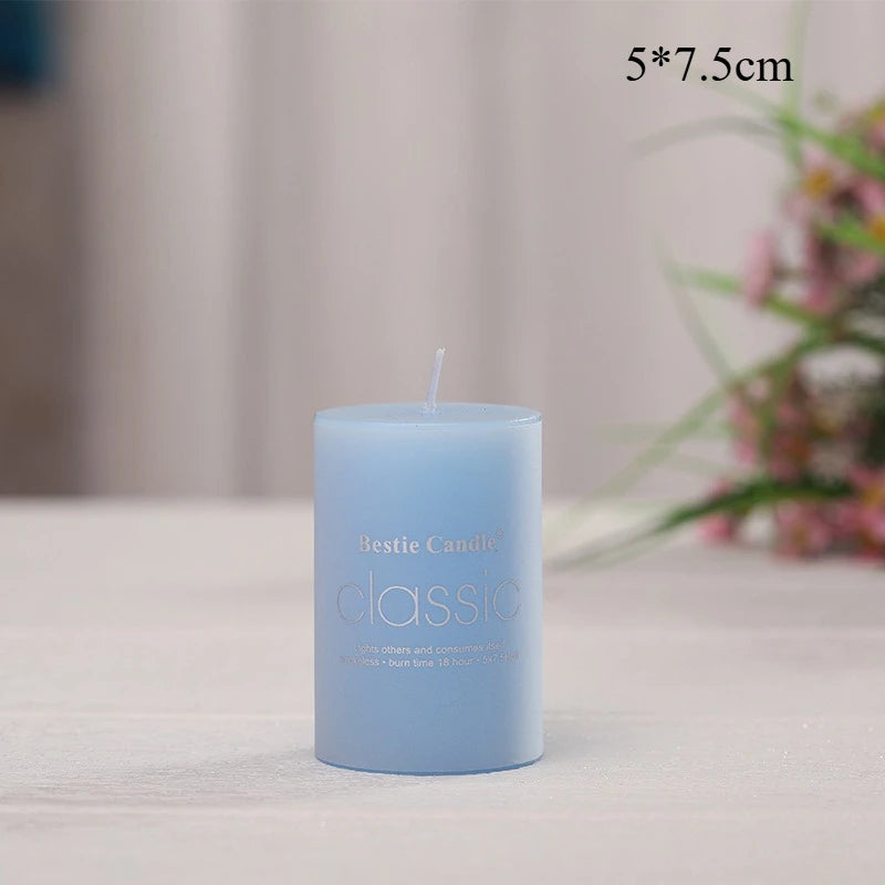 Classic Colored Pillar Candles for Home Decor Long Burning Time Ideal for Romantic Ambiance and Relaxation - Zenflow Active