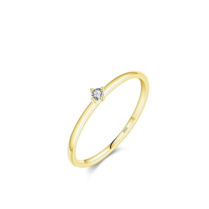 Exquisite Moissanite Finger Ring For Women 18k Gold Plated 925 Sterling Silver Elegant Rings With 2mm D Colour Round Lab Diamond - Zenflow Active