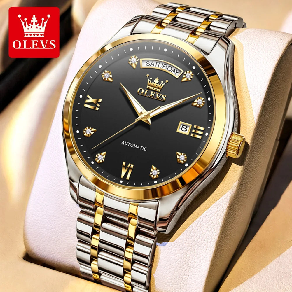 OLEVS 6752 Men's Automatic Mechanical Watch — Luminous, Week & Date Display, Waterproof - Zenflow Active