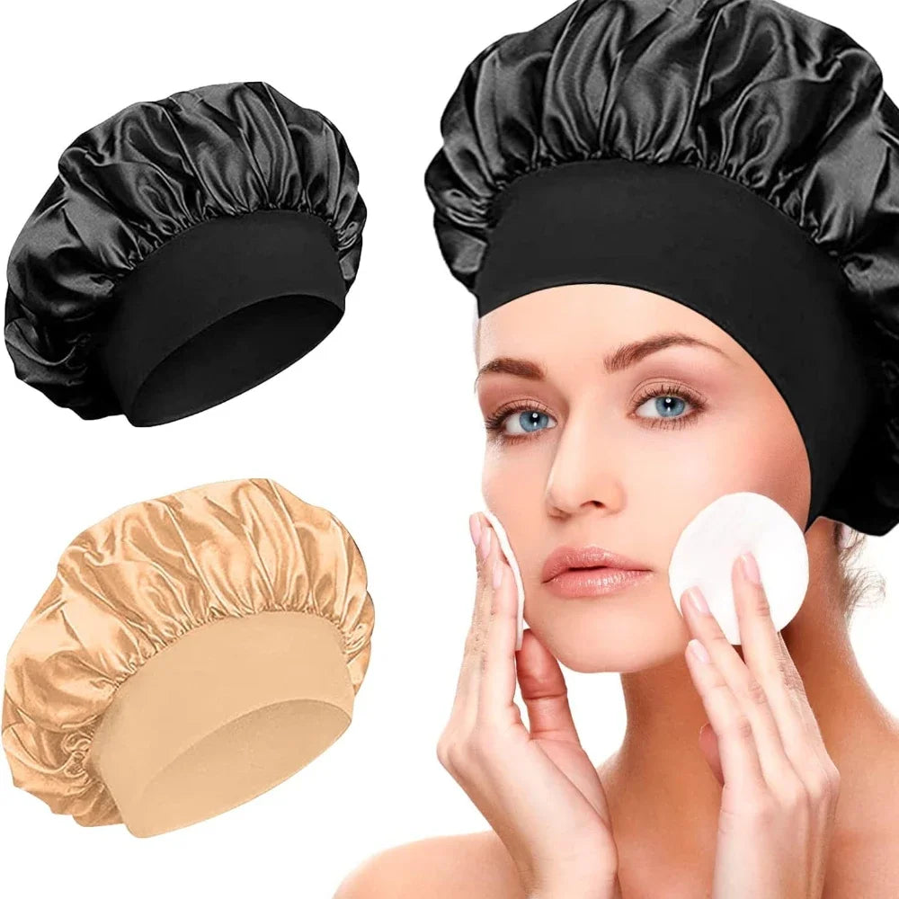 Women Satin Night Hair Cap High Stretch Sleeping Hat Chemotherapy Cap Hair Protection Bonnet Unisex Sleep Cap - Zenflow Active