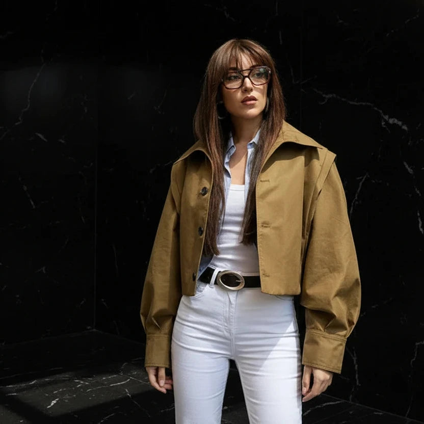 Women's Cropped Pleated Bomber Jacket Zenflow Active