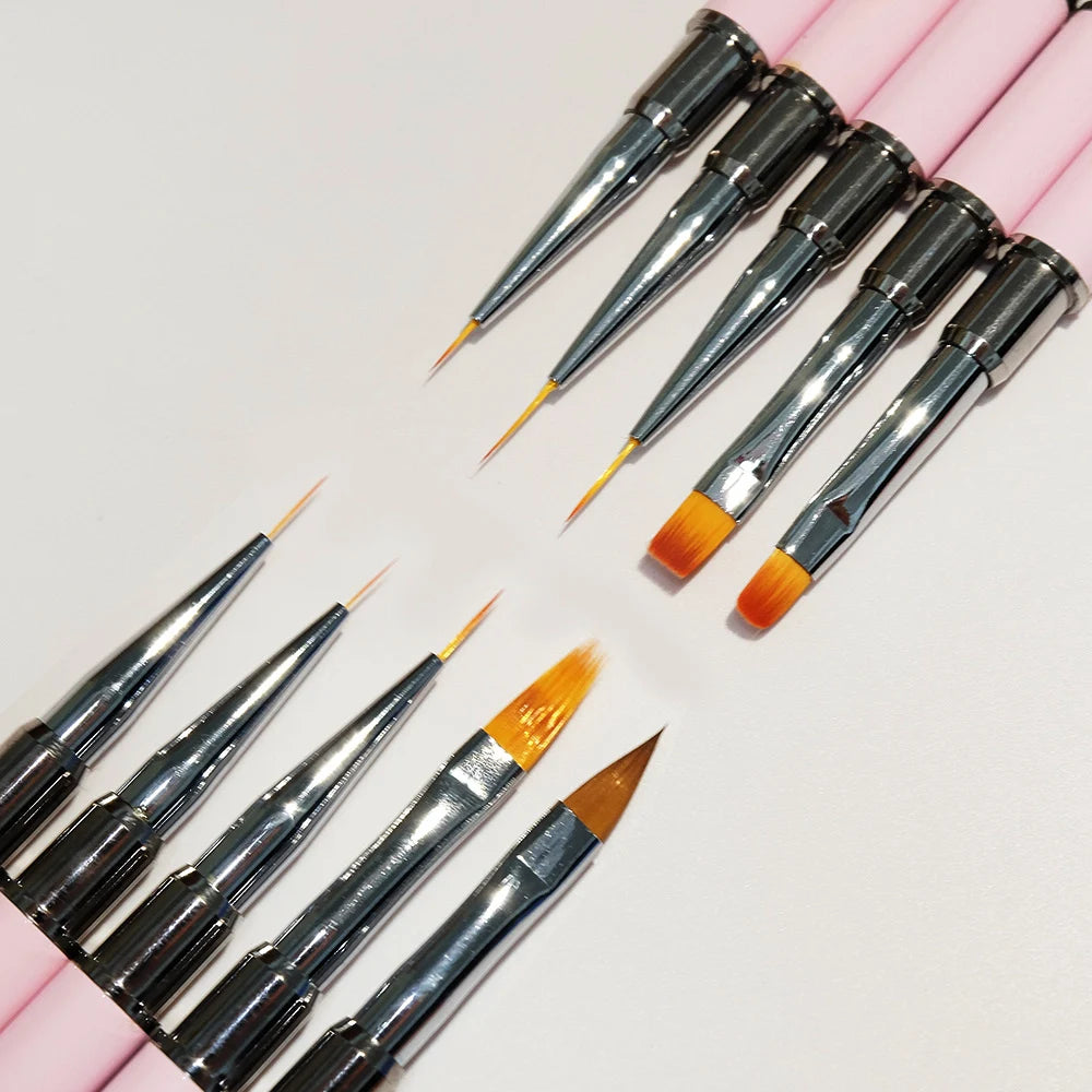 Double-Head Nail Art Liner Brush – Nylon, for Florals, Lines & Gel Painting | Single Brush - Zenflow Active