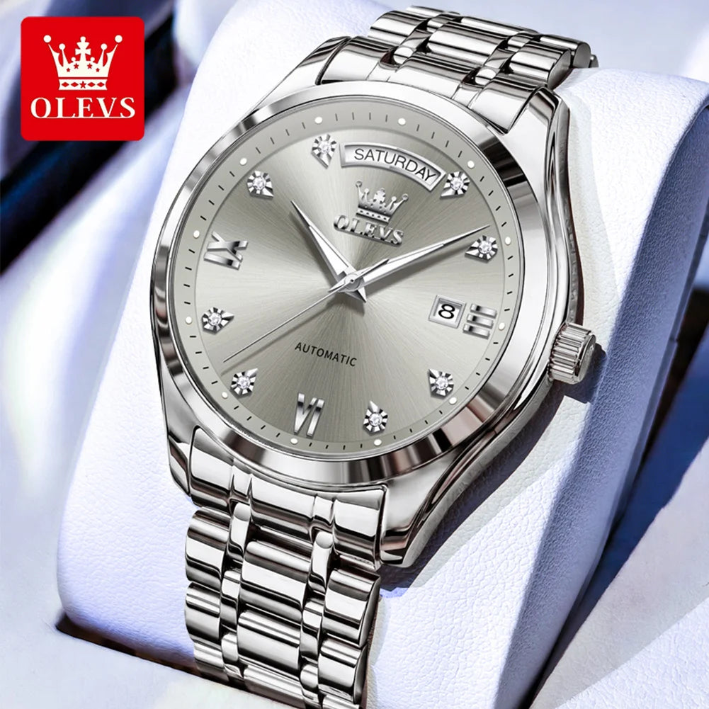 OLEVS 6752 Men's Automatic Mechanical Watch — Luminous, Week & Date Display, Waterproof - Zenflow Active