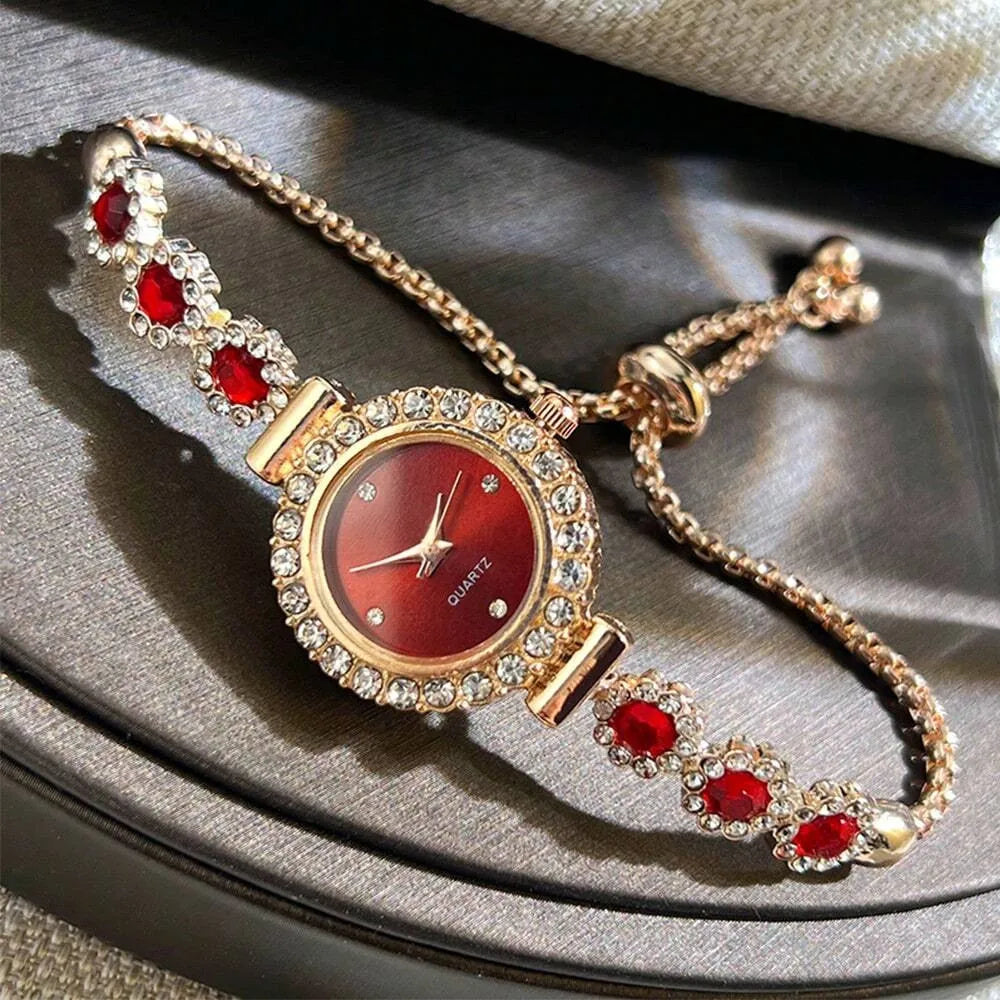 Fashion Rhinestone Women Watches Diamond Flowers Bracelet Ladies Quartz Wristwatch - Zenflow Active