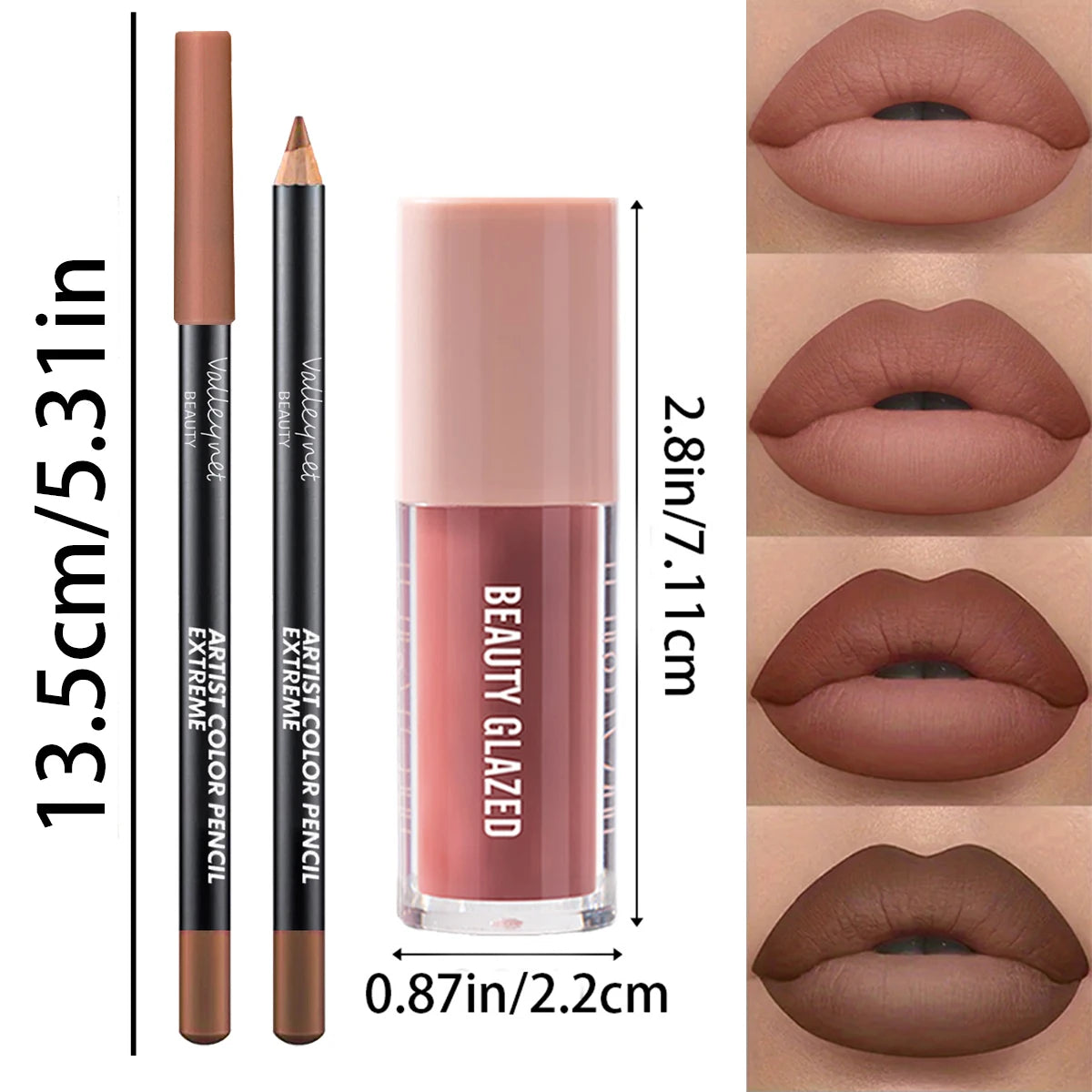 2pcs/Set Velvet Texture Lip Makeup
