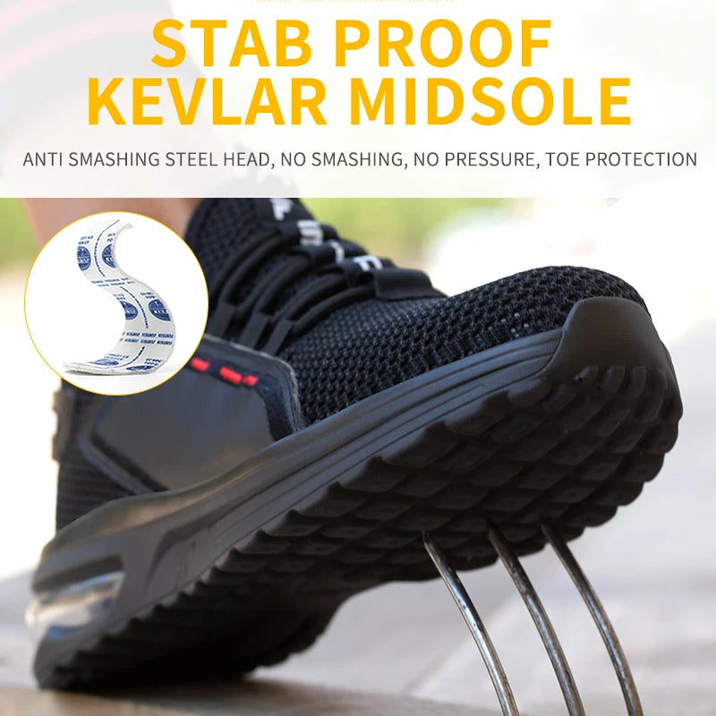 Steel Toe Safety Work Sneakers | Anti-Smash Puncture-Proof Lightweight Breathable Work Boots - Zenflow Active
