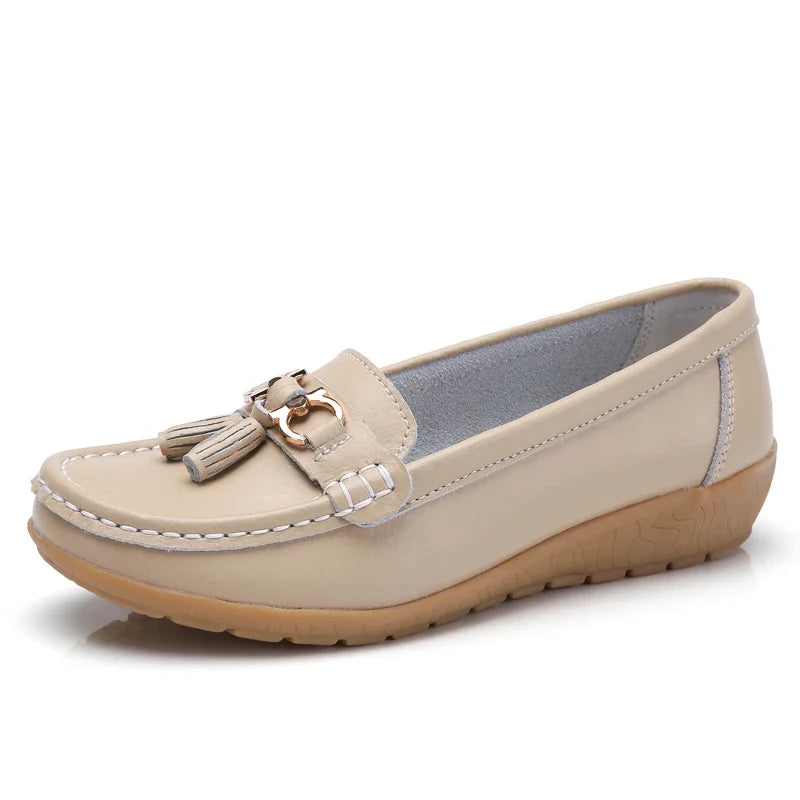 Women's PU Slip-On Loafer Flats — Soft Sole, Flat Heel, Casual Everyday Shoe, 9 Colours - Zenflow Active