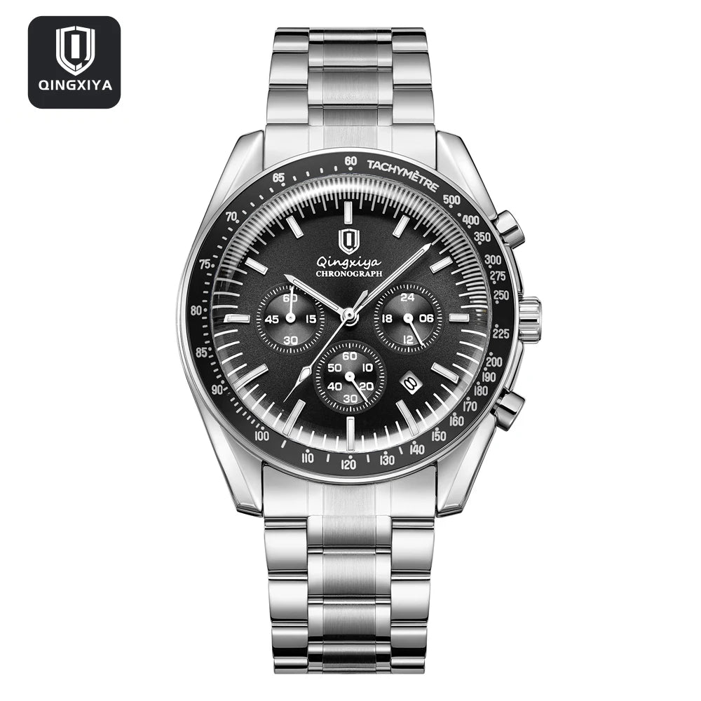 Men's Watch Calendar Business Quartz Watch Luxury Sport Waterproof Luminous Stainless Steel - Zenflow Active