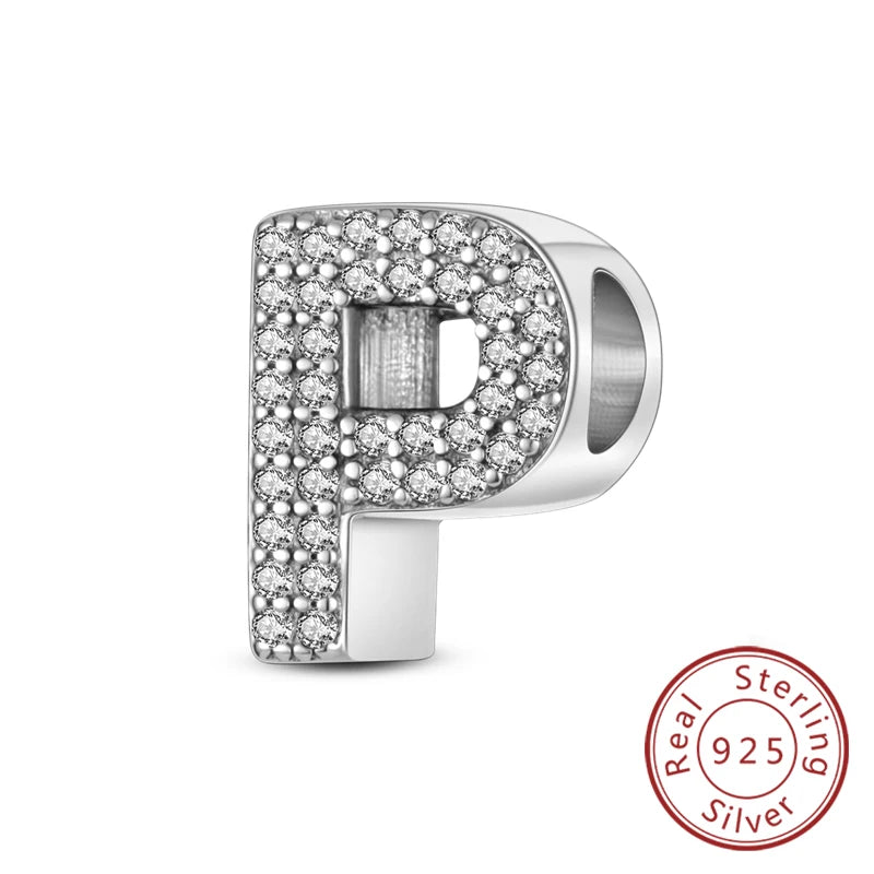 Charms Fit Original Bracelet A-Z Alphabet Charms Beads 925 Sterling Silver 26 Letters Charm for Women Girl DIY Fine Jewelry Gift - Zenflow Active