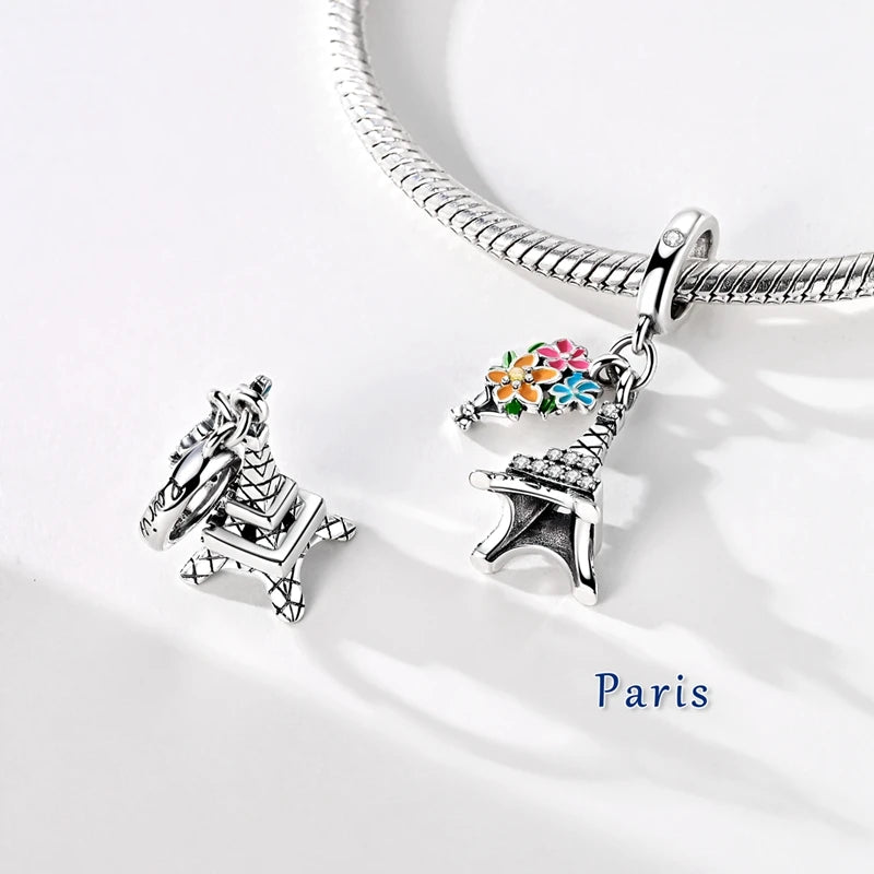 Fit Original Bracelet Charms DIY 925 Silver Tokyo Paris Rome Vienna Constructions Charm Beads Spring Festival Jewelry Gift - Zenflow Active