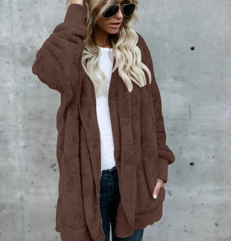 Women's Hooded Double-Fleece Cardigan Jacket Zenflow Active