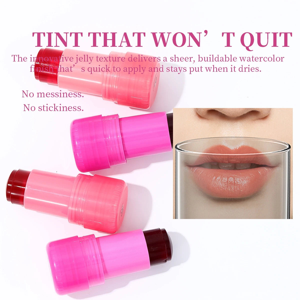 SADOER 3-in-1 Jelly Blush, Lip Balm & Eyeshadow Stick - Zenflow Active