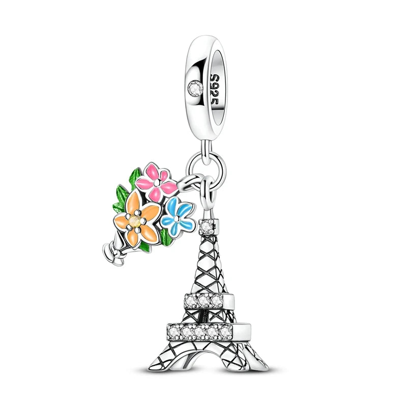 Fit Original Bracelet Charms DIY 925 Silver Tokyo Paris Rome Vienna Constructions Charm Beads Spring Festival Jewelry Gift - Zenflow Active