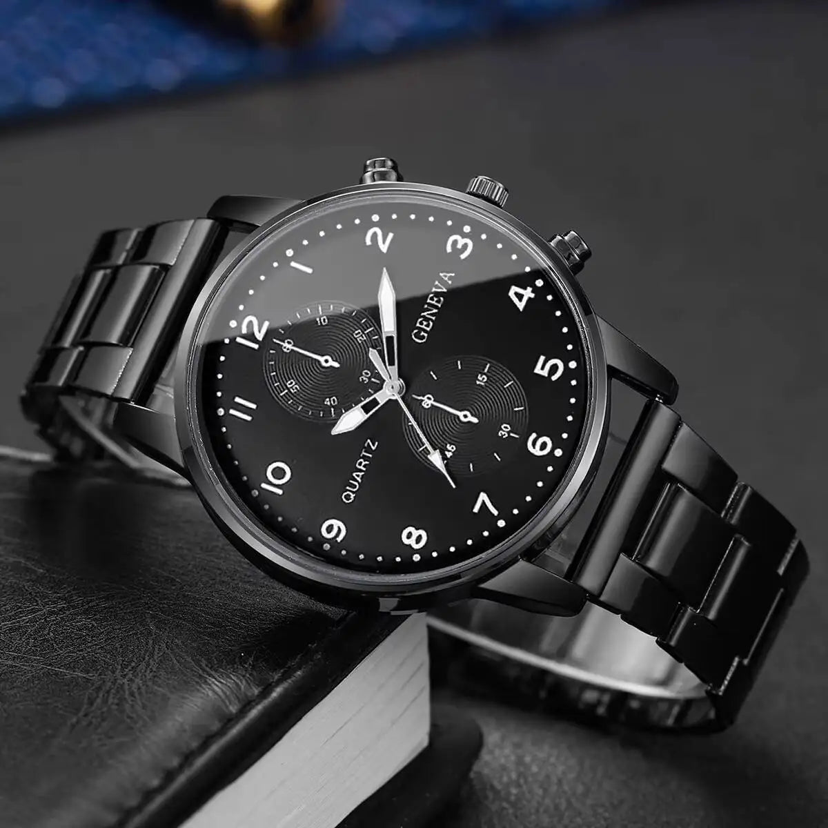 Men's Business Watch Fashion Quartz Wrist Watch for Man Black - Zenflow Active