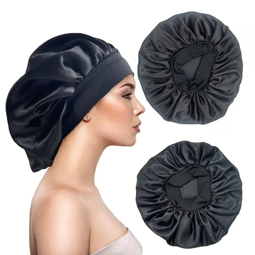 Women Satin Night Hair Cap High Stretch Sleeping Hat Chemotherapy Cap Hair Protection Bonnet Unisex Sleep Cap - Zenflow Active