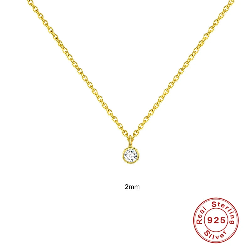CANNER Crystal Zircon 925 Sterling Silver Necklace For Women Pendente Fine Jewellery Long Chain - Zenflow Active