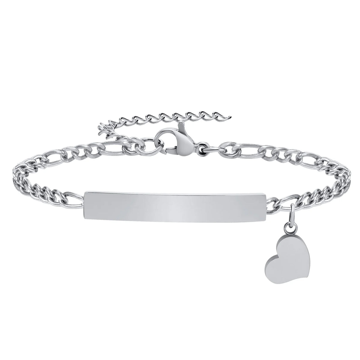 Free Personalized Custom Heart Bracelets for Women Men, Engraving Name Date ID Couple Bracelet for Lover, Valentine's Day Gift - Zenflow Active