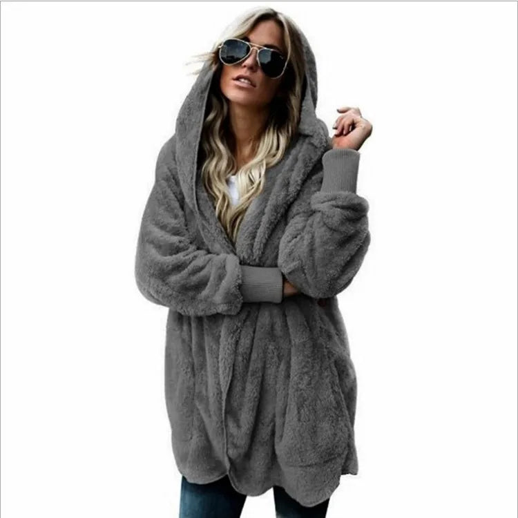 Women's Hooded Double-Fleece Cardigan Jacket Zenflow Active
