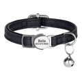 Personalised Cat Collar | PU Leather with Engraved ID Nameplate & Bell - Zenflow Active