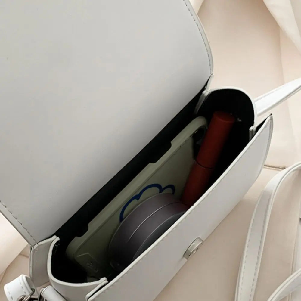 Simple Solid Colour Saddle Shoulder Bag Crossbody Bag - Zenflow Active