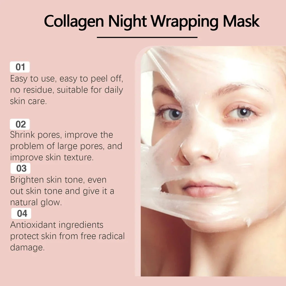 Collagen Overnight Peel-Off Facial Mask with Applicator Brush, 75ml