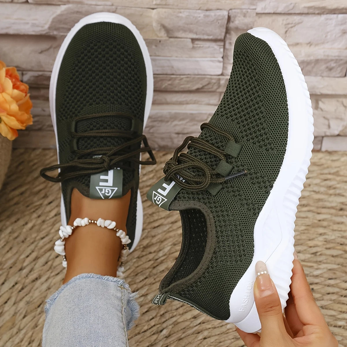 Women's Knit Sports Trainers — Soft Sole, Breathable, Lightweight, Running & Everyday Wear - Zenflow Active