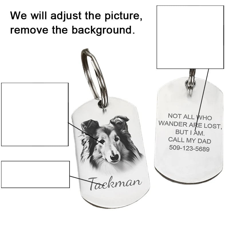 Personalised Pet Photo ID Tag | Custom Dog & Cat Collar Tag - Zenflow Active