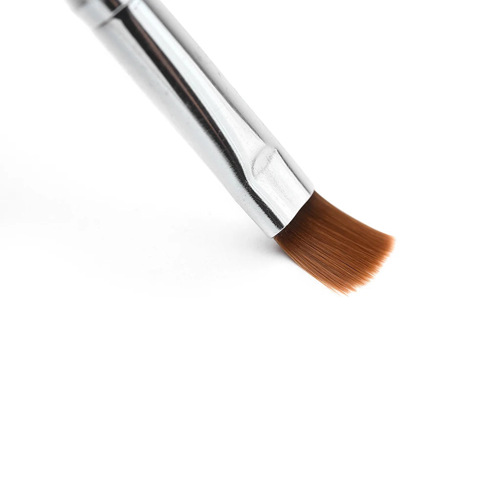 Nail Art Brush – Flat & Tilted Head | Nylon Hair, Wooden Handle | Sizes 1–6 - Zenflow Active