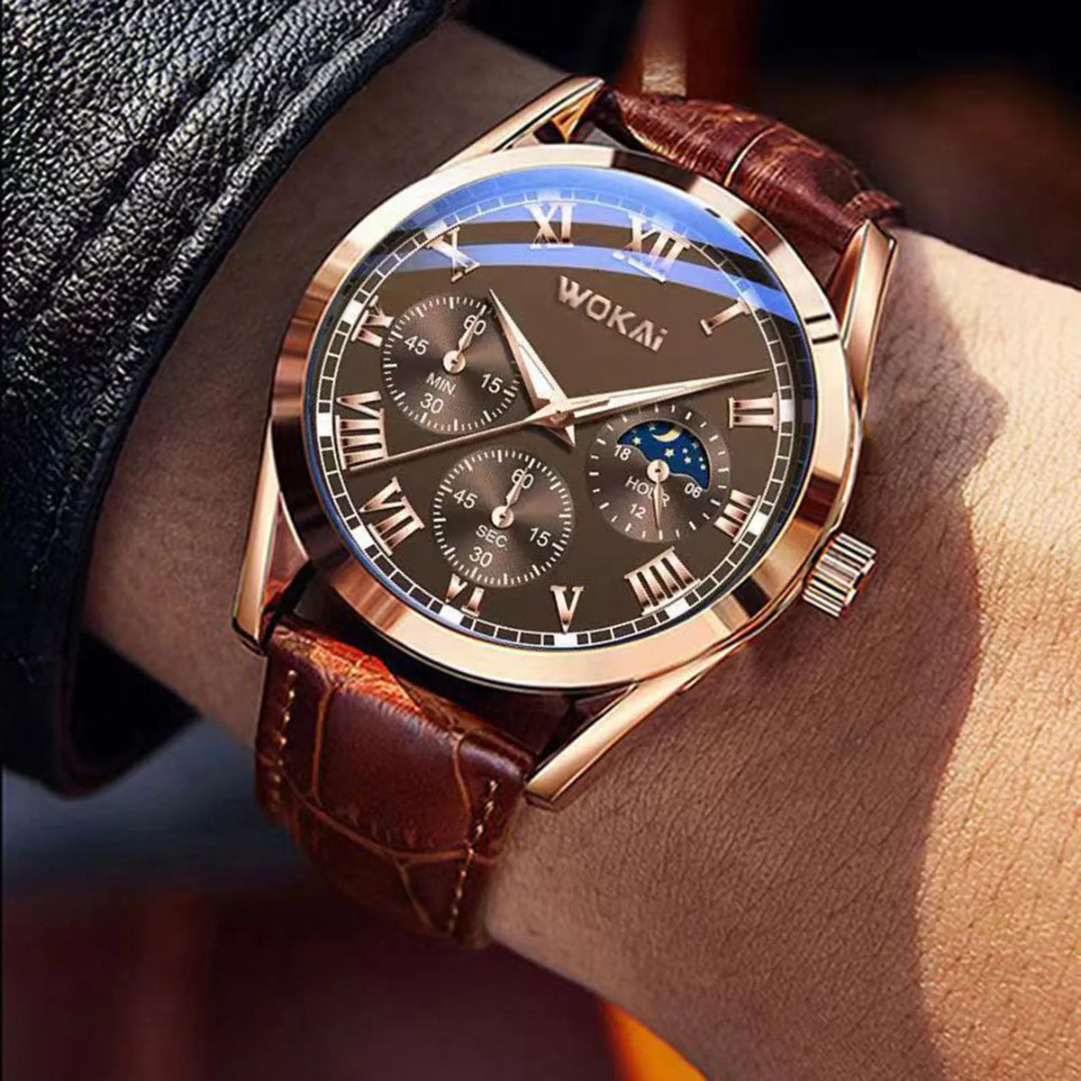 Men's Luxury Watch Business, PU Leather, Quartz Calendar Wristwatch Relogio Masculino - Zenflow Active