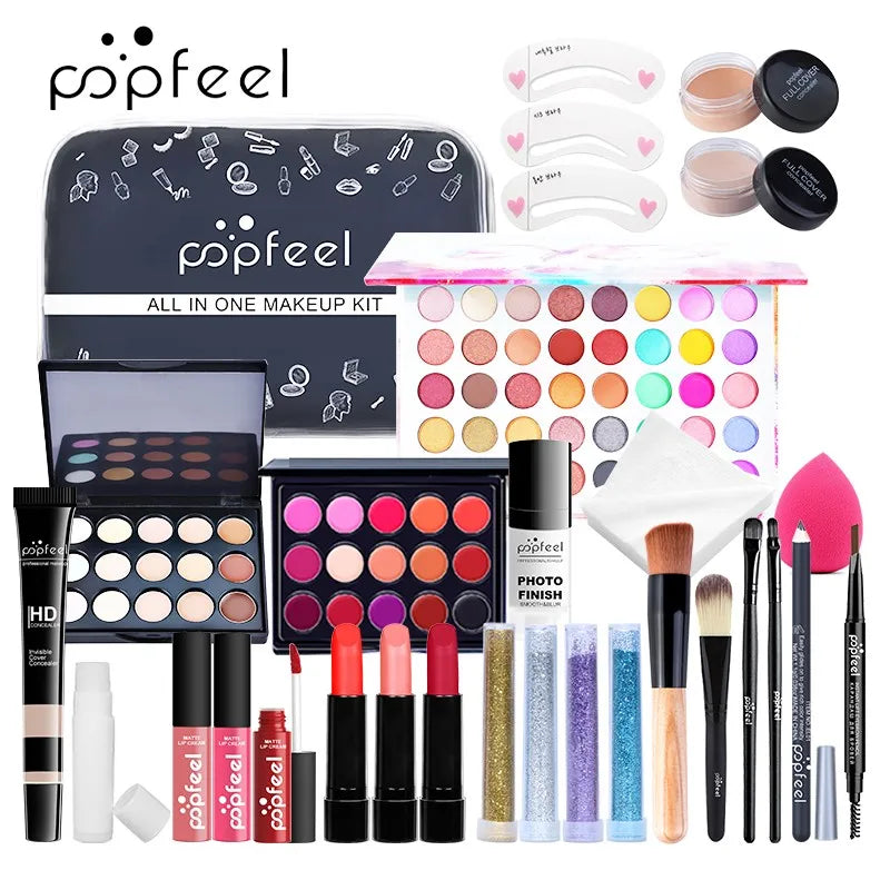 POPFEEL All In One Makeup Kit Full Kit Set, All in One Makeup Sets Include Eyebrow Eyeliner Eyeshadow - Zenflow Active