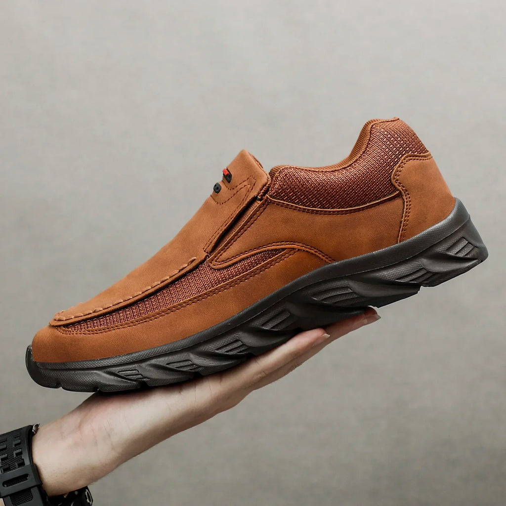 Men's Handmade Retro Loafers | Breathable Slip-On Walking Shoes - Zenflow Active