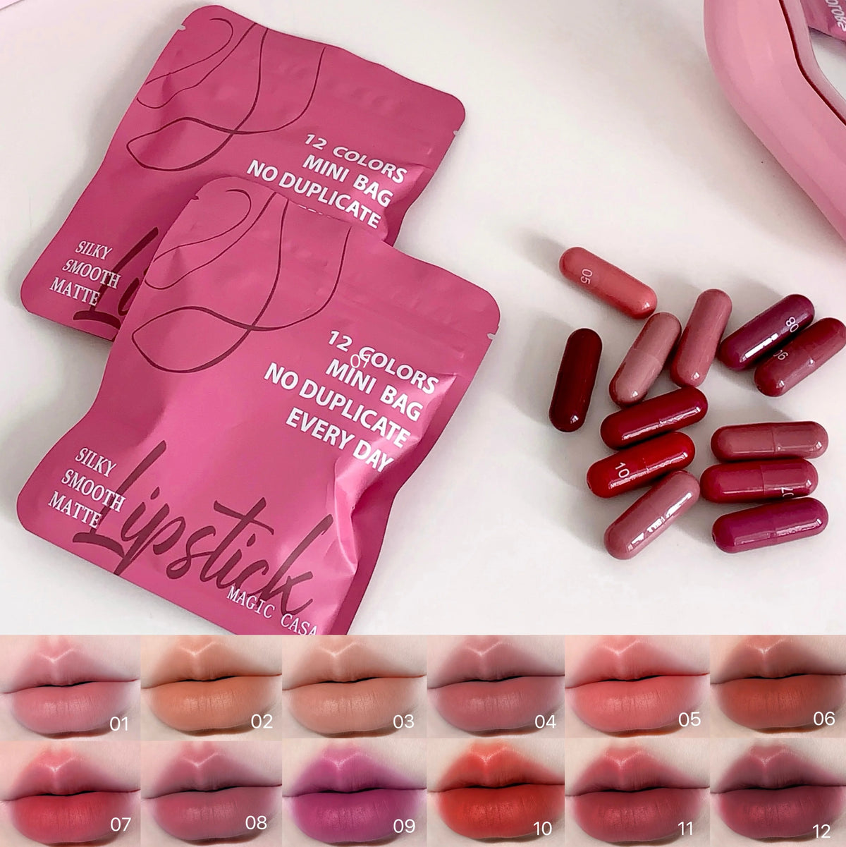 12-Colour Matte Lip Balm Set
