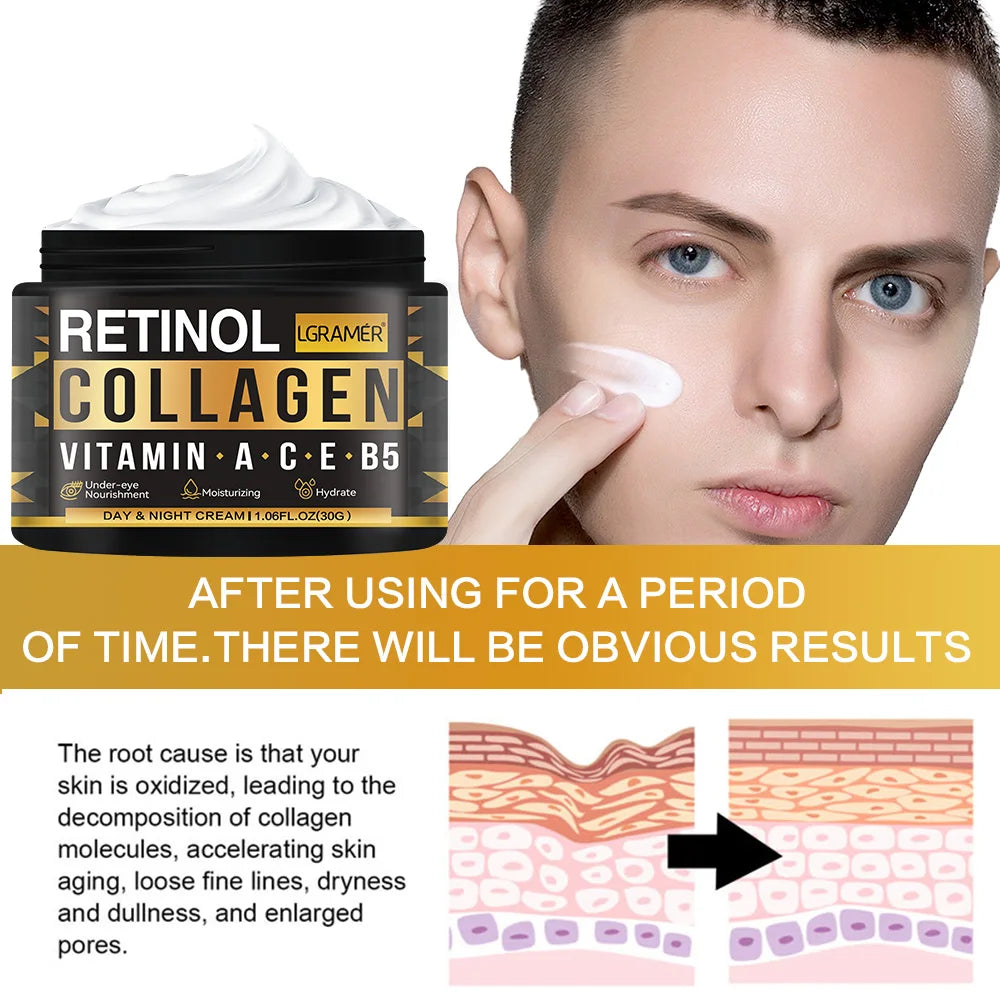 Men's Retinol & Collagen Face Cream, Hydrating and Firming Skin Care - Zenflow Active
