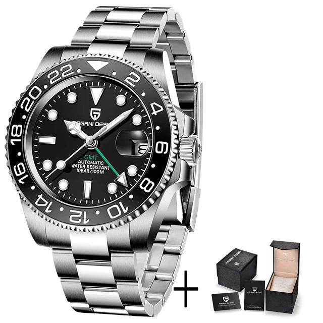Pagani Design GMT Mechanical Watch | Sapphire Crystal | 100m Water Resistant - Zenflow Active