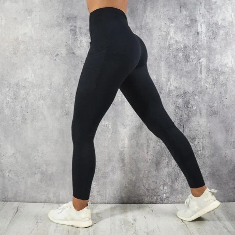 Yoga Fitness Women Leggings High Waist Tights with Pocket Gym Workout Running Stretchy - Zenflow Active