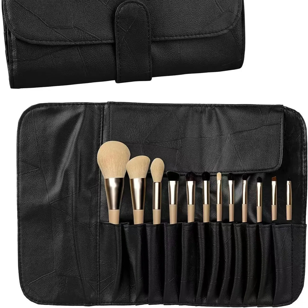 Premium PU Makeup Brush Travel Case — Holds Up to 12 Brushes - Zenflow Active