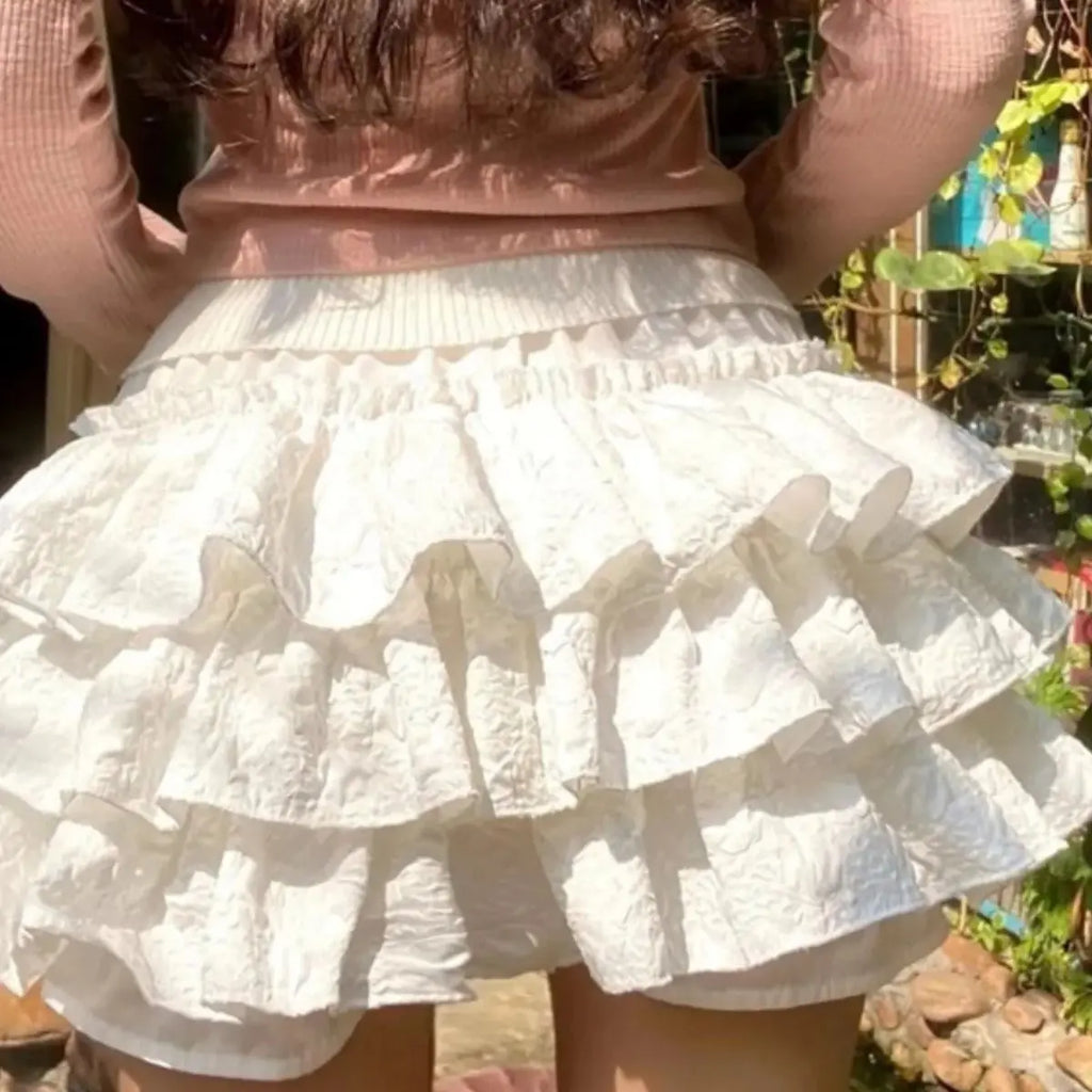 High-Waist Layered Ruffle Mini Skirt Zenflow Active