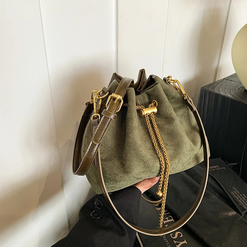 2026 Soft Commuting Crossbody Bags Faux Suede Sewing Hot Sale Bags for WomenThread Solid Color String Women's Handbags - Zenflow Active