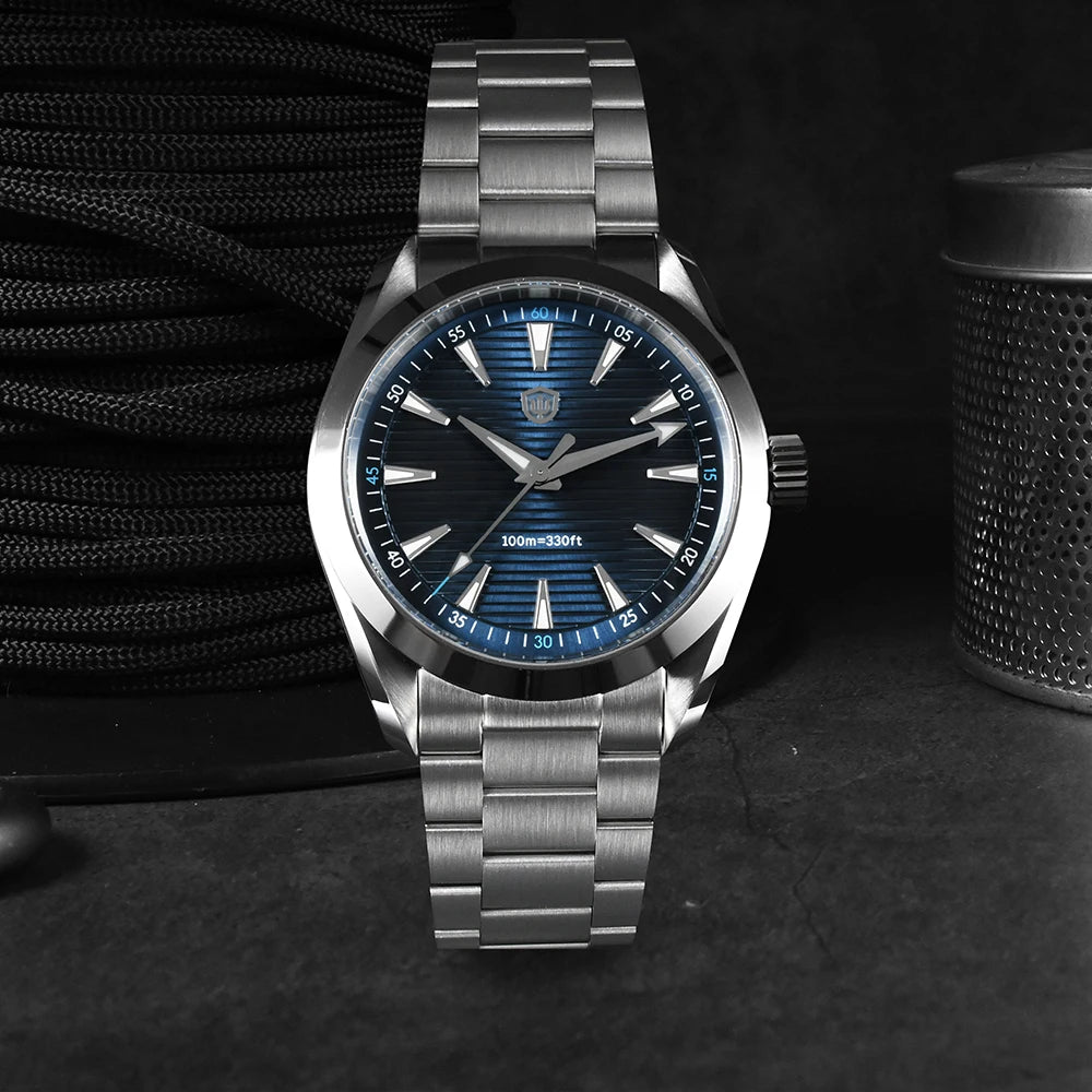 Watchdives WD0006 38mm Vintage Watch — VH31 Sweep Movement, Sapphire Crystal, BGW9 Luminous, 10 Bar - Zenflow Active