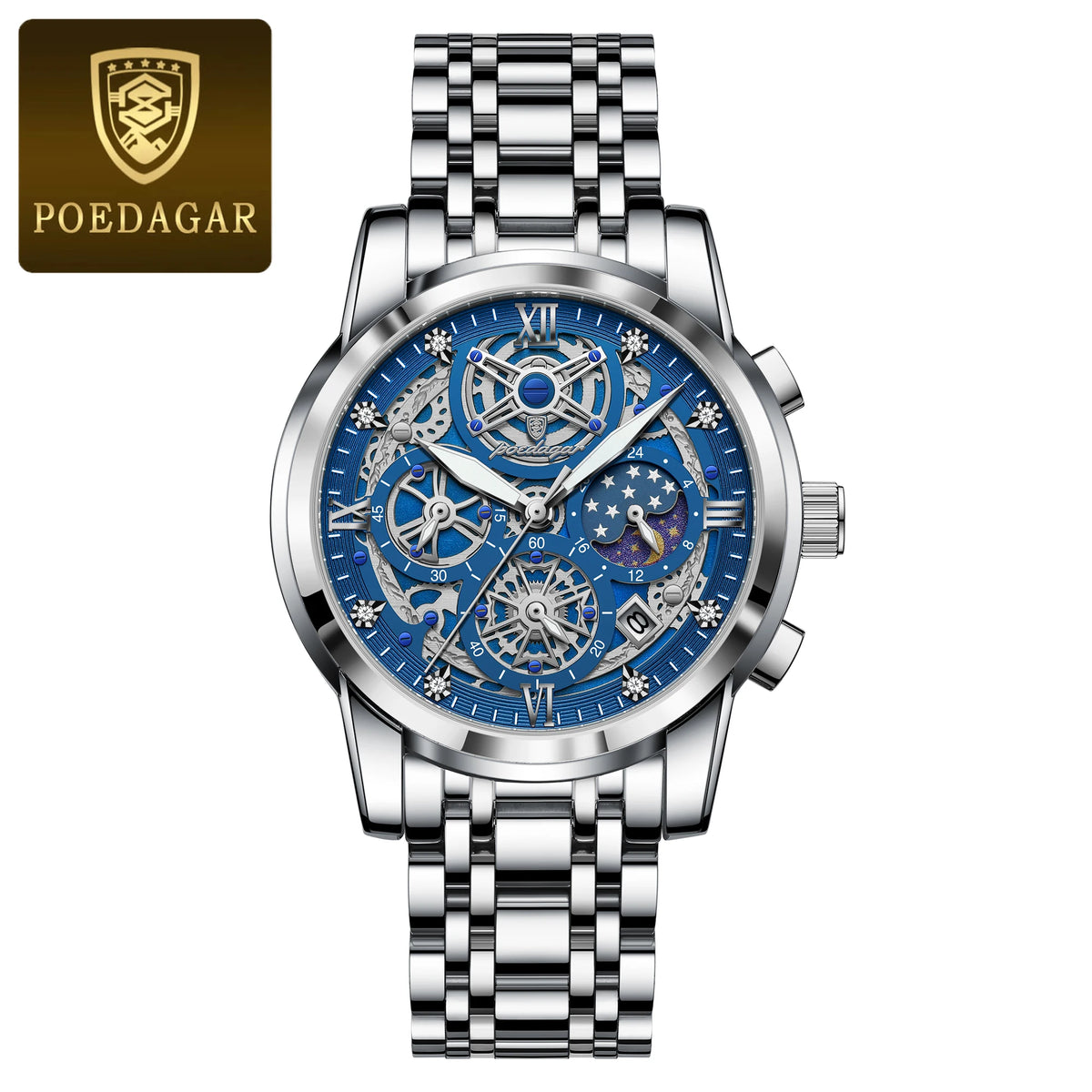 Poedagar Men's Chronograph Quartz Watch | Luminous | 30m Water Resistant - Zenflow Active