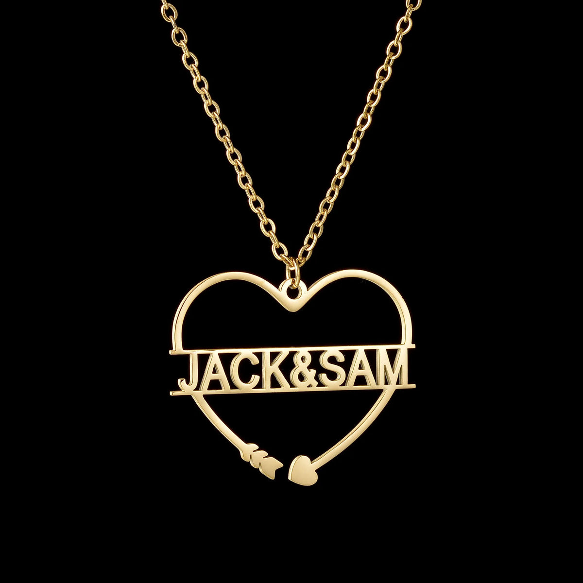 Haiyufly Custom Name Heart Necklace for Women Stainless Steel Jewellery Choker Chains Personalized Couple Valentine's Day Gift - Zenflow Active