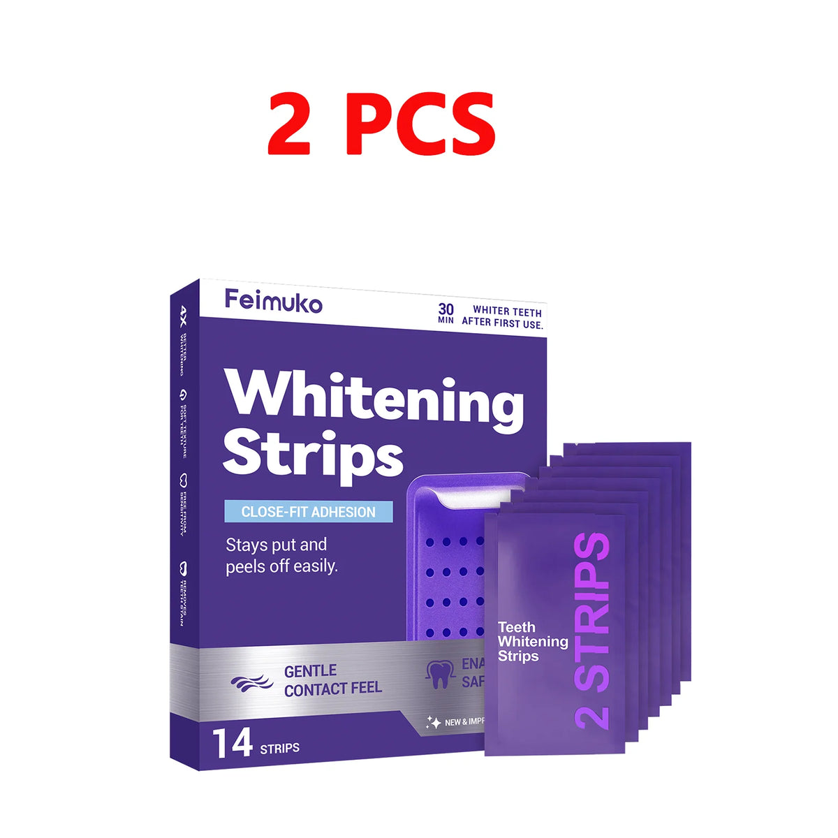 Purple Teeth Whitening Strips Fast Brightening Oral Care - Zenflow Active