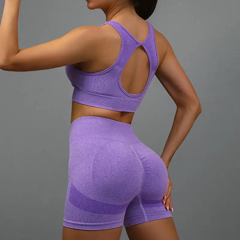 Women's Yoga Workout Set - Fitness Vest With Sports Shorts Running Yoga Suit Exercise Underwear Sportswear - Zenflow Active