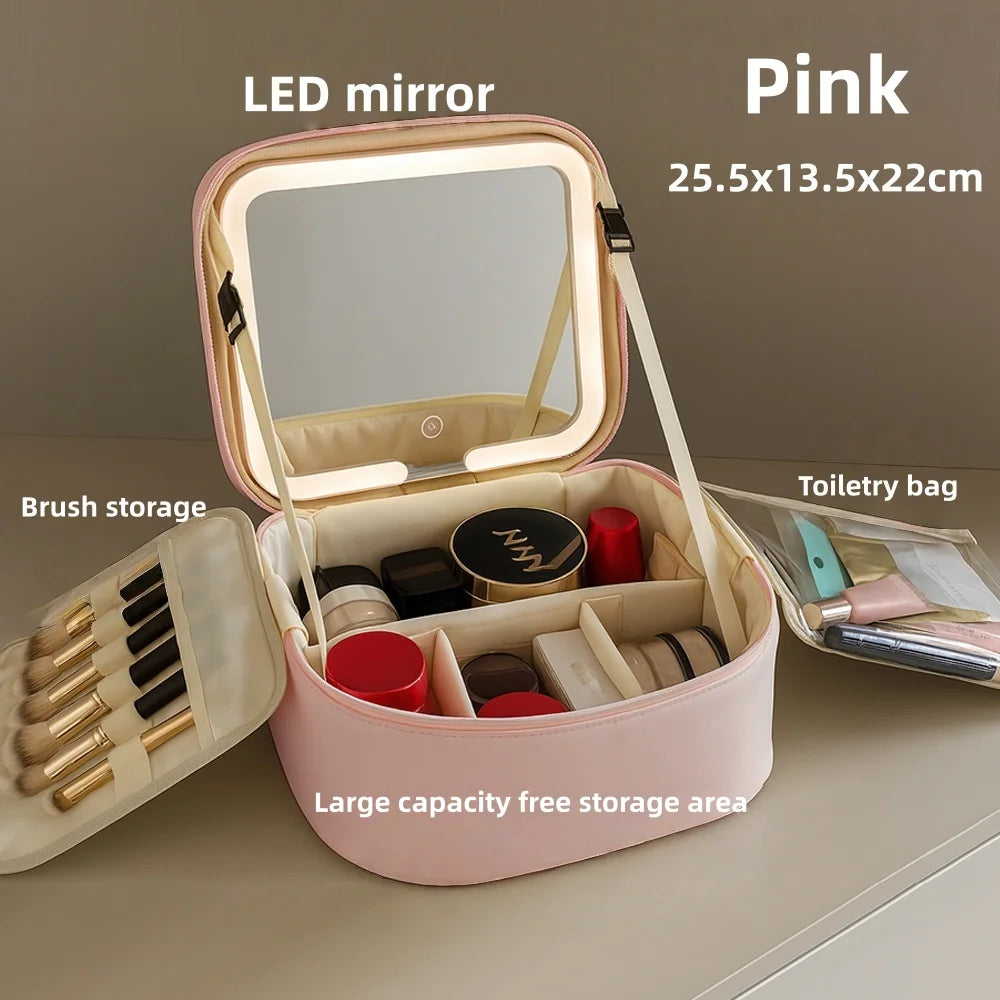 Makeup Bag With LED Mirror