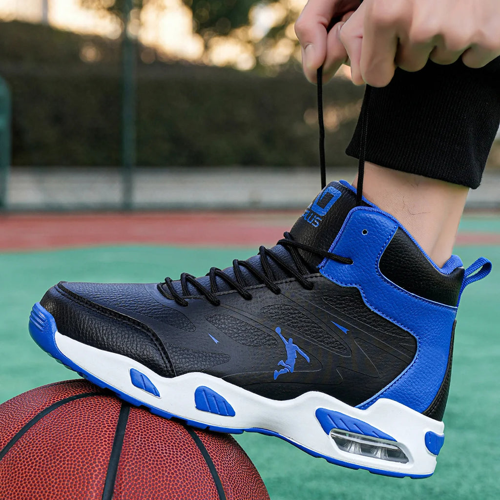 Men's High-Top Air-Cushion Basketball Shoes | Breathable Non-Slip Outdoor Sneakers - Zenflow Active