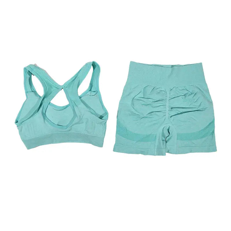 Women's Yoga Workout Set - Fitness Vest With Sports Shorts Running Yoga Suit Exercise Underwear Sportswear - Zenflow Active