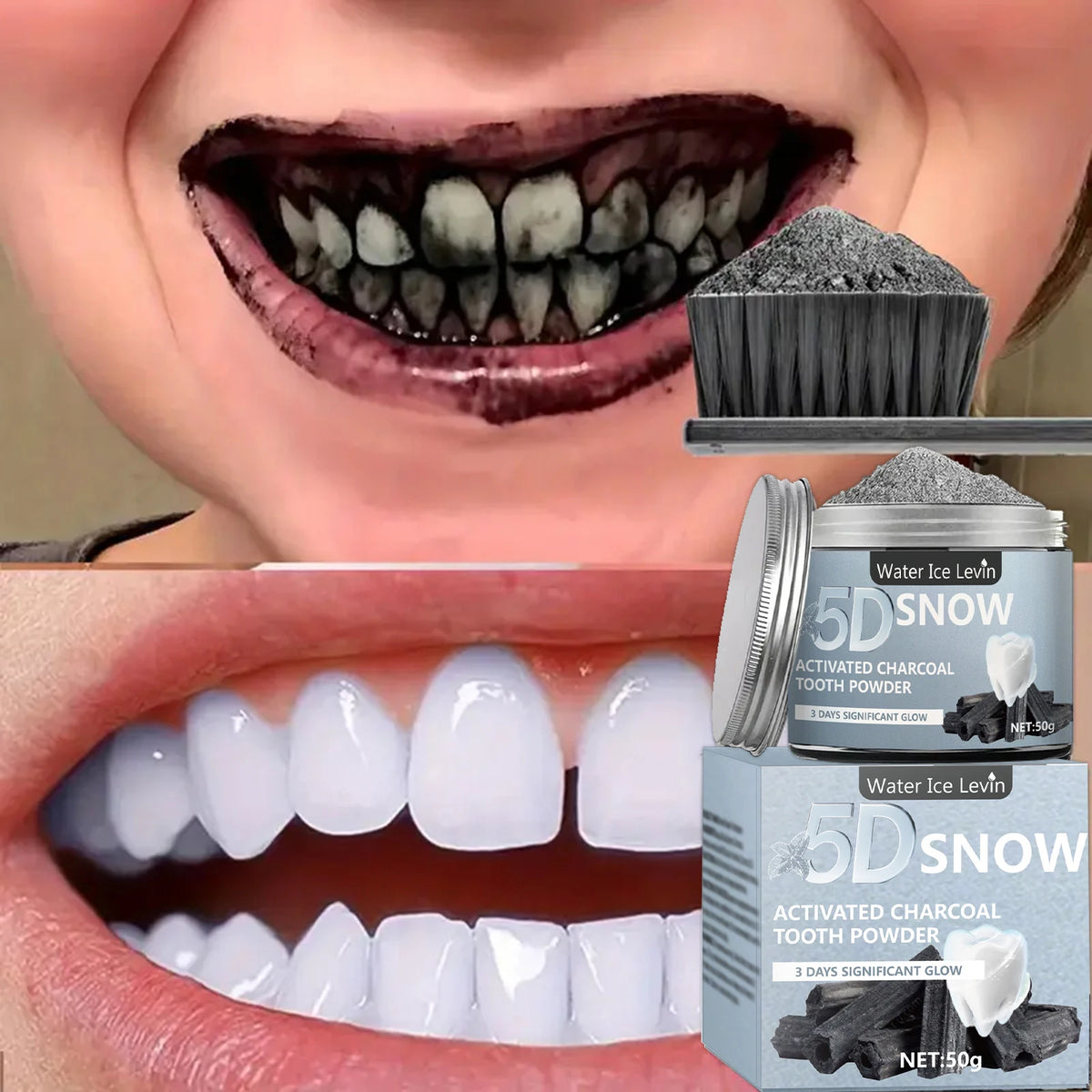 Bamboo Charcoal Teeth Whitening Powder - Zenflow Active
