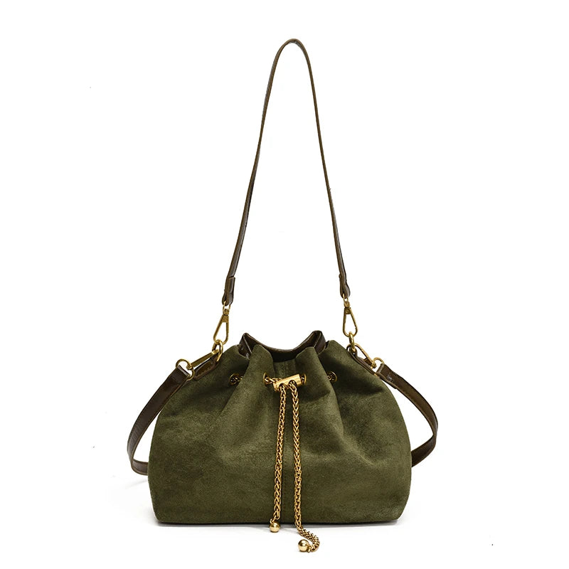 2026 Soft Commuting Crossbody Bags Faux Suede Sewing Hot Sale Bags for WomenThread Solid Color String Women's Handbags - Zenflow Active